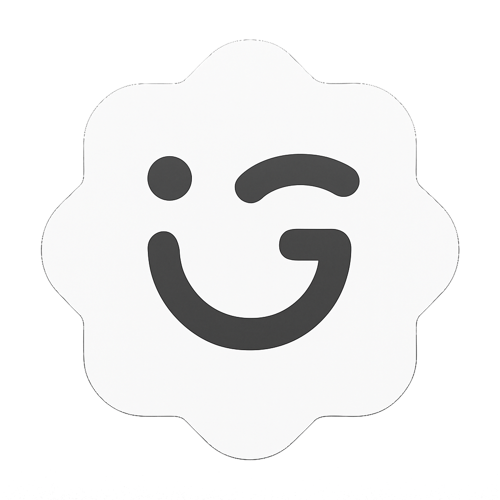 Giggle Stock mark — the G wink